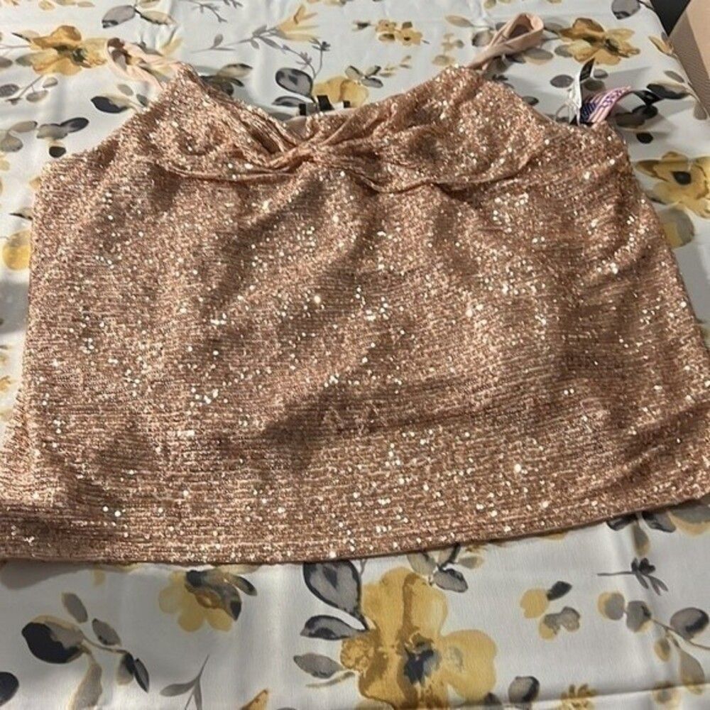 New R & M RICHARDS Nightway Sequined Top In Gold - Picture 3 of 8